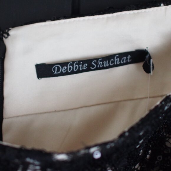 Debbie Shuchat | NWT Stunning Black Sparkly Sequined Lace Holiday Skirt - Picture 2 of 7